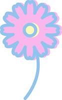 Pink dahlia flower, illustration, vector, on a white background. vector