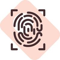 Phone fingerprint id, illustration, vector on a white background.