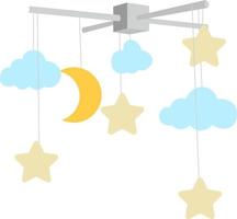 Crib toys, illustration, vector on white background.