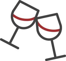 Two wine glasses, illustration, vector on a white background.