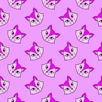 Violet fox, seamless pattern on violet background. vector