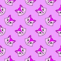 Violet fox, seamless pattern on violet background. vector