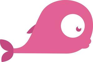 Pink whale, illustration, on a white background. vector