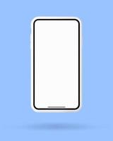 smartphone 3d white screen. mobile phone vector Isolated illustration.