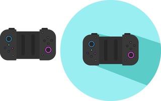 Black game controller,illustration, vector on white background.