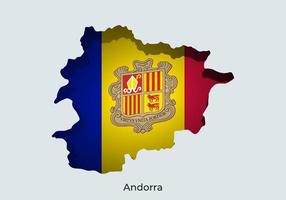 Andorra flag. Paper cut of official world flag. Fit for banner, background, anniversary, independent day, festival holiday. Eps 10 vector