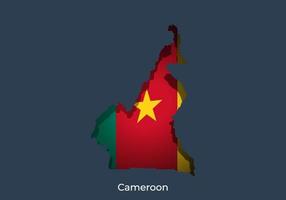 Cameroon flag. Paper cut style design of official world flag. Fit for banner, background, poster, anniversarry template, festival holiday, independent day. Vector eps 10