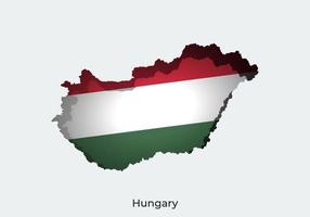 Hungary flag. Paper cut style design of official world flag. Fit for banner, background, poster, anniversarry template, festival holiday, independent day. Vector eps 10