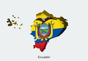 Ecuador flag. Paper cut style design of official world flag. Fit for banner, background, poster, anniversarry template, festival holiday, independent day. Vector eps 10