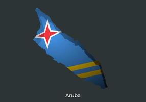 Aruba flag. Paper cut of official world flag. Fit for banner, background, anniversary, independent day, festival holiday. Eps 10