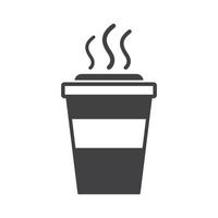 icono de contorno de taza de café de papel vector