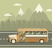 Bus Travel on Highway Concept vector