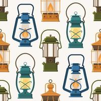 Retro Lantern or Gas Lamp Pattern vector