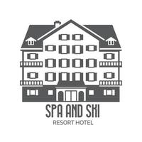 logotipo del hotel resort de esquí y spa de invierno vector