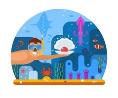 Pearl Diver Concept Background vector