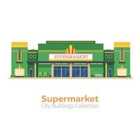 edificio de supermercado o tienda de abarrotes vector