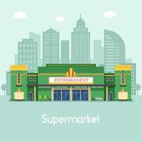 ilustración del concepto de supermercado o tienda de comestibles vector