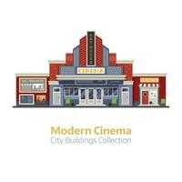 Modern Cinema Building Exterior vector