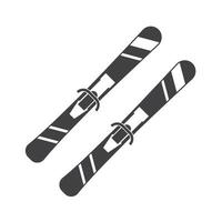 Simple Skis Outline Vector Icon