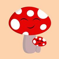 A mushroom with spots, vector or color illustration.