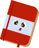 Cute red notebook, illustration, vector on white background.