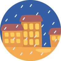 Buildings on a rain, illustration, vector, on a white background. vector