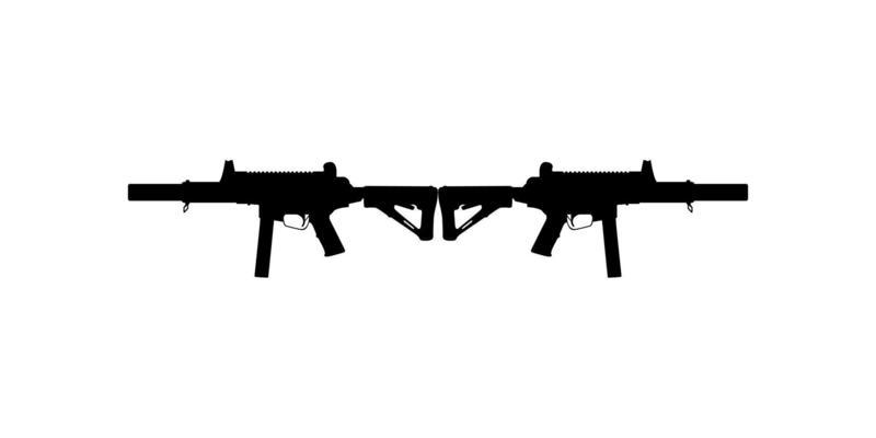 Silhouette of Pistol Gun for Logo, Pictogram, Art Illustration, Website or Graphic Design Element. Vector Illustration