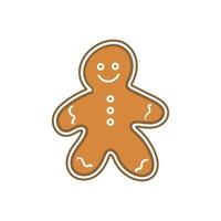 hombre de pan de jengibre de navidad. ilustración sencilla. galletas de navidad sobre un fondo blanco vector