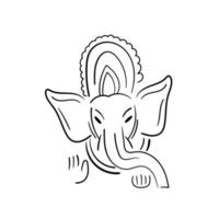 Happy Ganesh Chaturthi Festival Becground Template with Lord Ganesha Head. Simple card vector