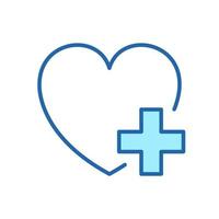 Heart with Plus Line Icon. Donation Concept. Charity and Humanitarian Aid Linear Pictogram. Healthcare Assistance Outline Icon. Editable Stroke. Isolated Vector Illustration.