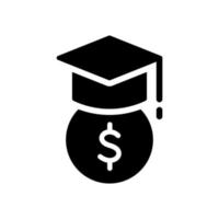 apoyo estudiantil con dinero. icono de concepto de caridad y donación. educación asequible. fundación benéfica para la educación. ayuda financiera para el aprendizaje. ilustración vectorial aislada. vector