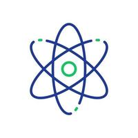 Atom Line Icon. Scientific Atom Symbol. Sign of Education and Science. Structure of Nucleus of Atom. Protons, Neutrons and Electrons linear Icon. Editable stroke. Vector Isolated Illustration.