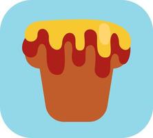 Yellow cupcake, illustration, vector on a white background.