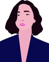 Woman in blue, illustration, vector on white background.