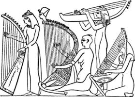 Harp, vintage illustration. vector