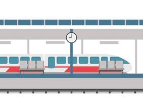 Railway station in flat style vector