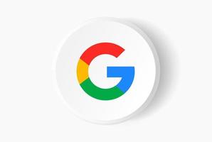 3D google vector logo. Google is USA multinational corporation. G logo, symbol, sign.