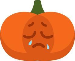 Sad pumpkin, illustration, vector on a white background.