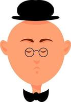 Man with hat, illustration, vector on white background.