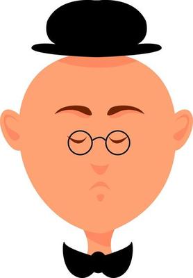 Man with hat, illustration, vector on white background.