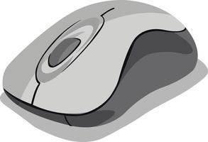 Grey computer mouse, illustration, vector on white background