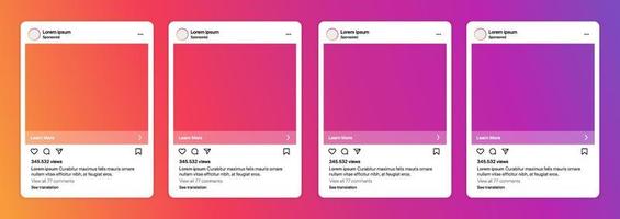 Instagram mockup app template screens on Apple iPhone 14 pro. Instagram new update interface on realistic smartphone, profile, photo, message, story. Editorial vector.