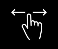 Hand with finger swiping or swipe left and right gesture line art vector icon for apps and websites