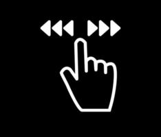 Hand with finger swiping or swipe left and right gesture line art vector icon for apps and websites