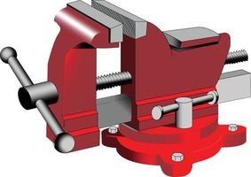Vise tool for fixing parts for various types of processing sawing, drilling, planing vector