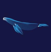 Gigantic Blue Whale in The Deep Sea in Vector
