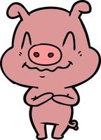 Vector pig character in cartoon style