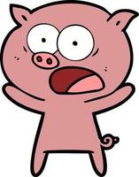 Vector pig character in cartoon style