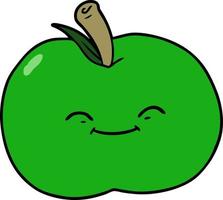 personaje de manzana verde de dibujos animados vector