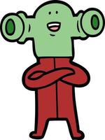 Vector alien character in cartoon style